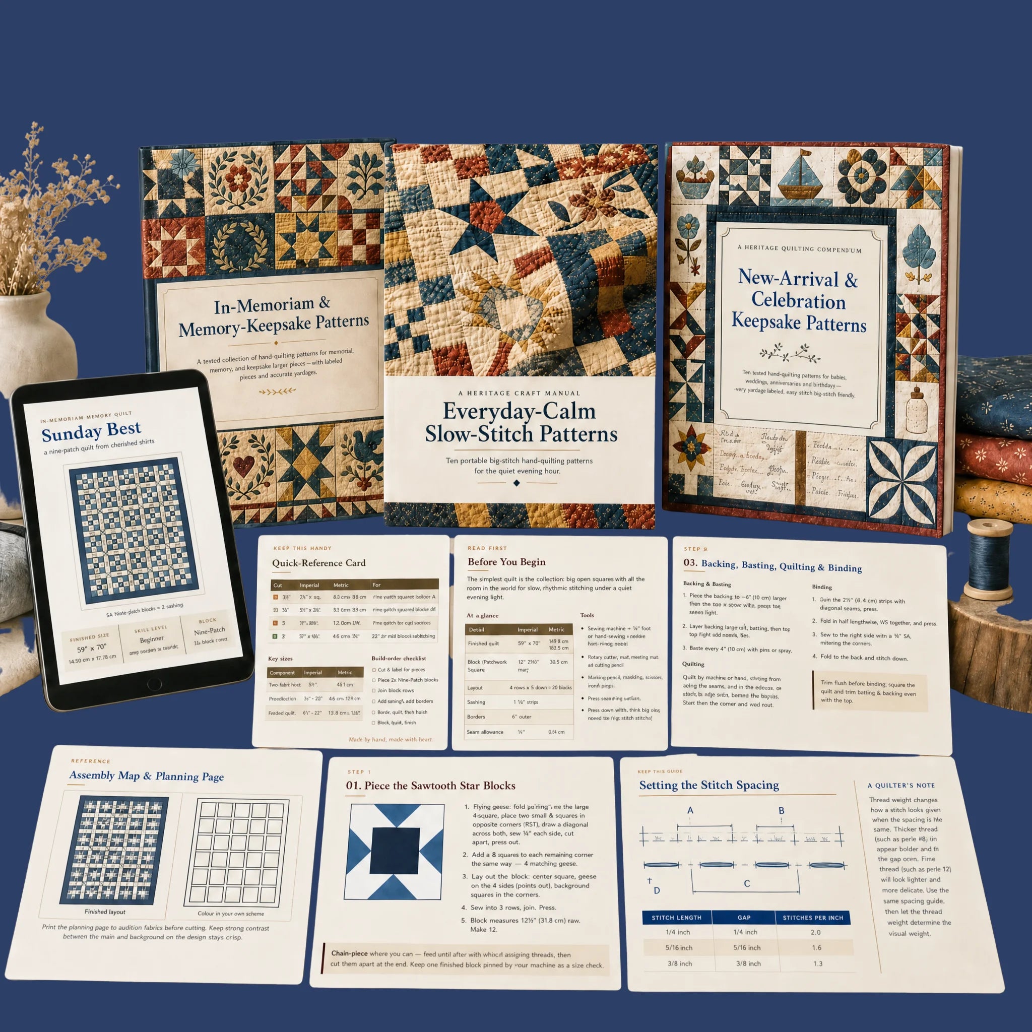Keepsake Hand-Quilting Pattern Pack - 50% OFF